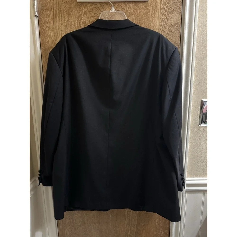 Giorgio Ghanni Charles Suit Blazer Men 48R Merino Wool Super 140s Italian Black
